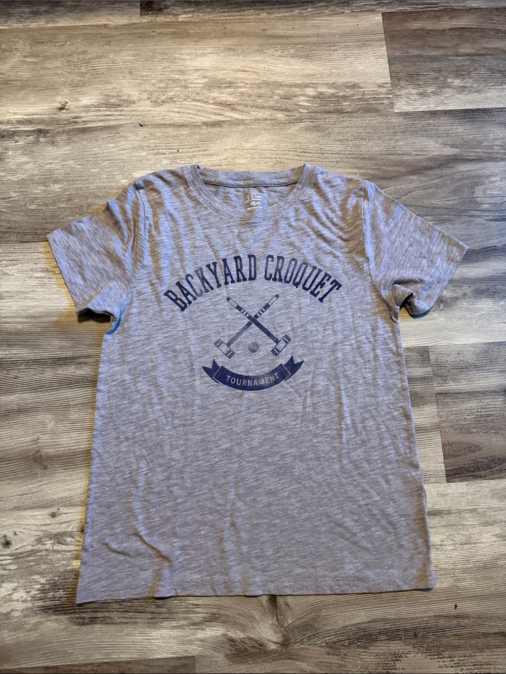 J. Crew Gray 'Backyard Croquet' Graphic Tee